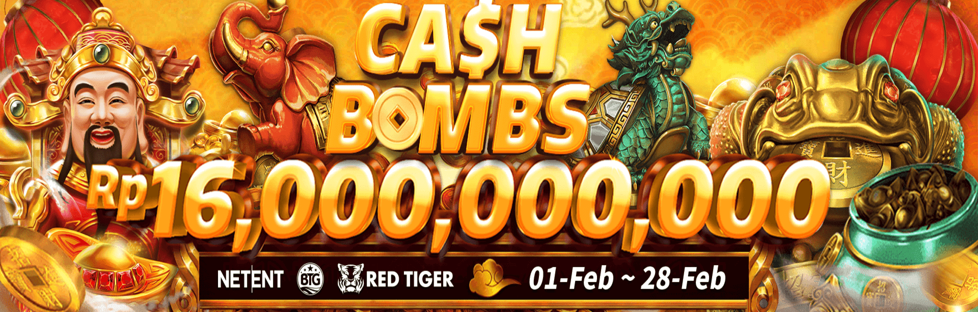 NETENT REDTIGER BTG CASH BOMB FEBRUARY